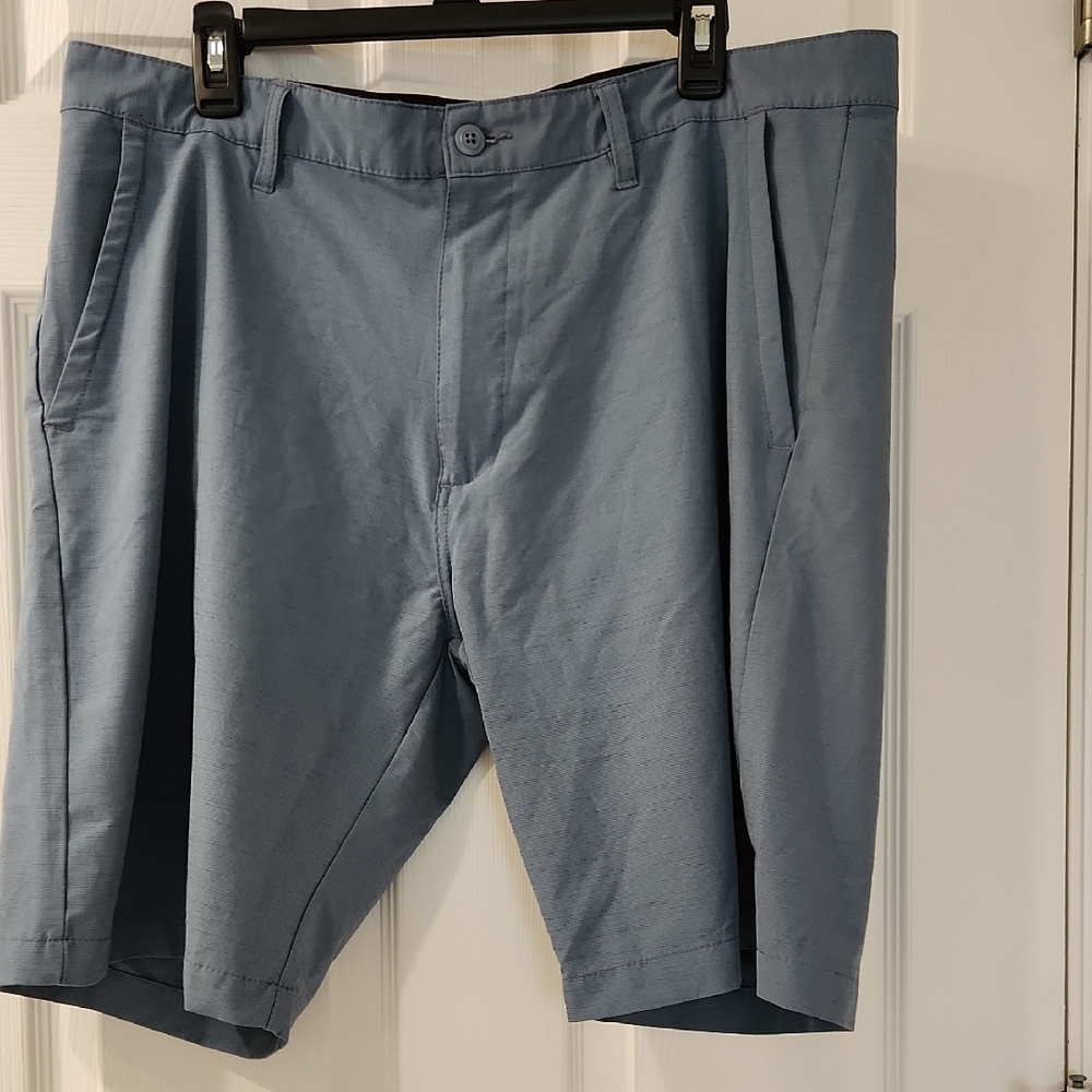 Surf Style Performance Blue Flat Front Relaxed Shorts Men's 38